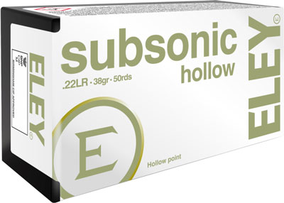 ELEY SUBSONIC 22LR 38GR HP 50RD 100BX/CS - for sale