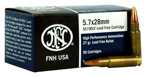 FN 5.7X28MM LEAD FREE SS195LF 27GR JHP 50RD 40BX/CS - for sale