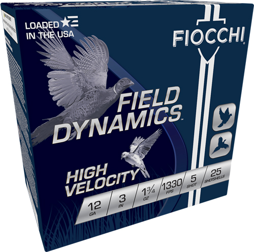 FIOCCHI HV LEAD AMO 12GA 3 IN 1 3/4 OZ #5 1330FPS 25-RD ( 10 BOXES PER CASE ) - for sale