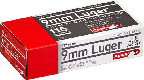 Aguila - Pistol - 9mm Luger - AMMO 9MM FMJ 115GR 50RD/BX for sale