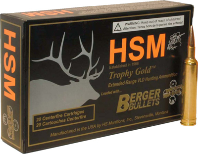 HSM TG 6.5CM 140GR BERGER MATCH HUNT VLD 20RD 25BX/CS - for sale