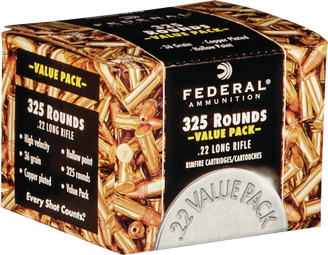 FEDERAL 22 LR 1260FPS 36GR HP 325RD 10BX/CS - for sale