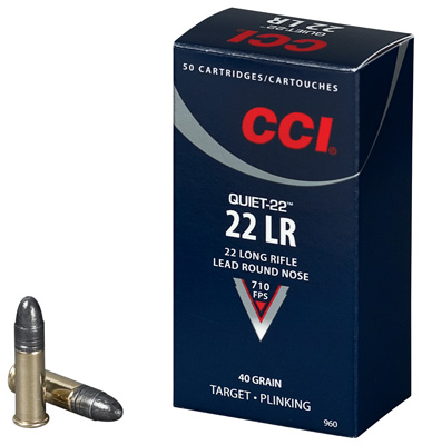 CCI QUIET 22LR 710FPS 40GR LEAD RN 50RD 100BX/CS - for sale