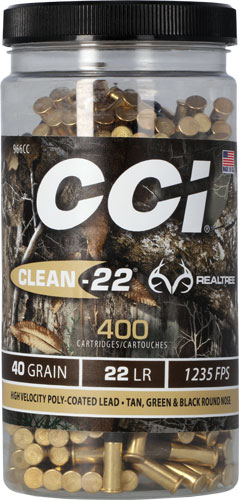 CCI CLEAN 22LR 40GR REALTREE POLYMER RN 400RD 8BX/CS - for sale