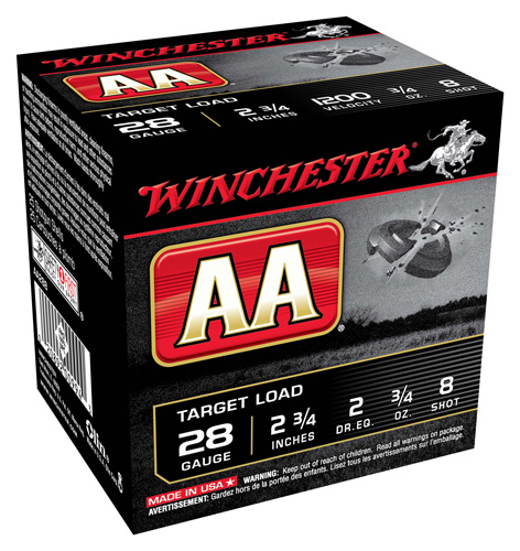 WINCHESTER AA TARGET AMO 28GA 2 3/4 3/4OZ #8 25RD... - for sale