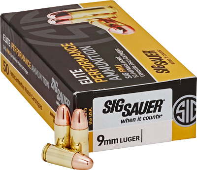 SIG 9MM LUGER 124GR FMJ 50RD 10BX/CASE - for sale