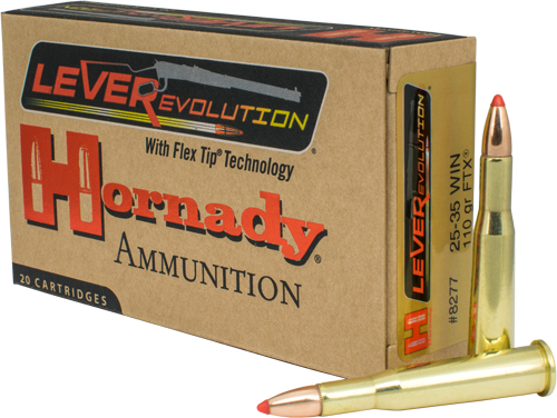 HORNADY LEVEREVOLUTION AMO 25-35 WIN 110GR FTX 20RD (10 BOX CASE) - for sale