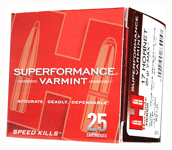 HORNADY SPF VARMINT 17HORNET 20GR V-MAX 25RD 10BX/CS - for sale