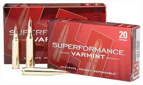 HORNADY SUPERFORMANCE VARMINT AMO 222 REM 50GR V-MAX SPF 20RD (10 BOX CASE) - for sale