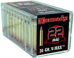 HORNADY 22WMR 30GR V-MAX 50RD 40BX/CS - for sale