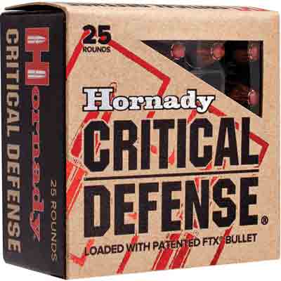 HORNADY CRITICAL DEFENSE AMO 9MM MAKAROV 95GR FTX 25RD (10 BOX CASE) - for sale