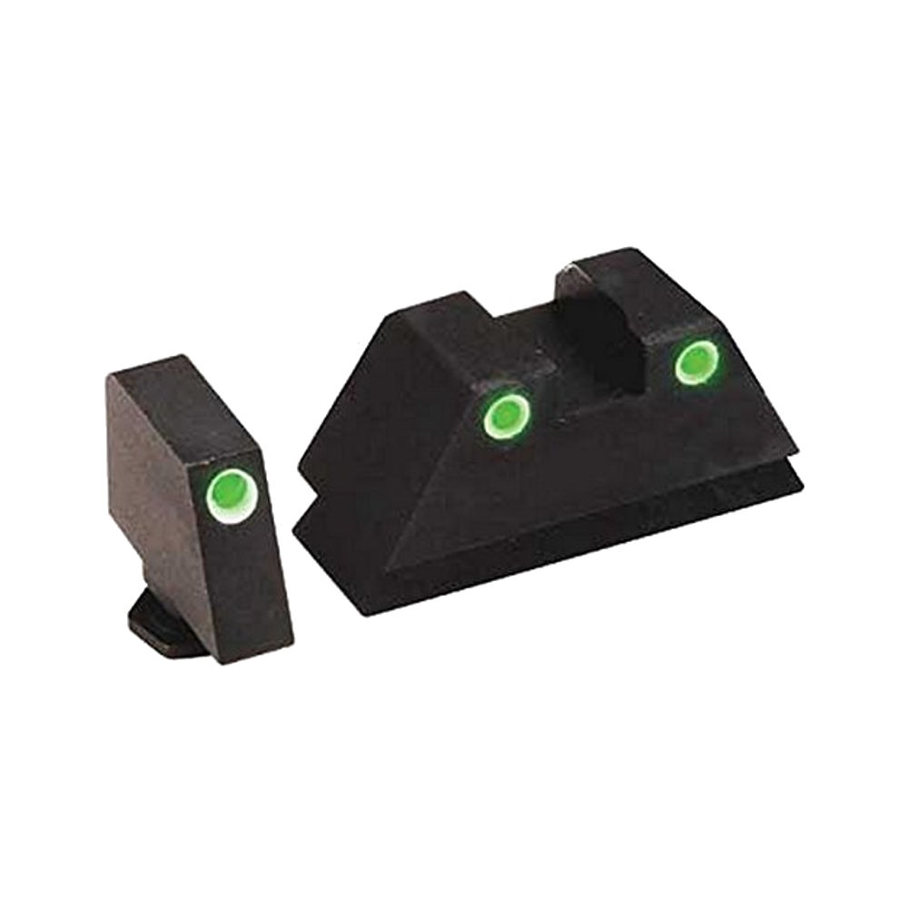 AMERIGLO NS SET GLOCK ALL MODELS W/SUPPRESSOR GREEN/GREEN - for sale