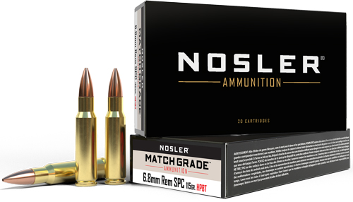 NOSLER MATCH GRADE 6.8MM SPC 168GR CC HPBT 20RD 10BX/CS - for sale