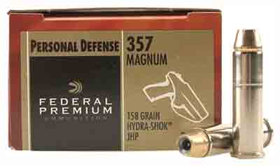 FEDERAL PREMIUM 357 MAG 158GR HYDRA-SHOK JHP 20RD 25BX/CS - for sale