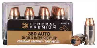 Federal - Premium - .380 Auto - HYDRA SHOK 380 AUTO 90GR JHP 20RD/BX for sale