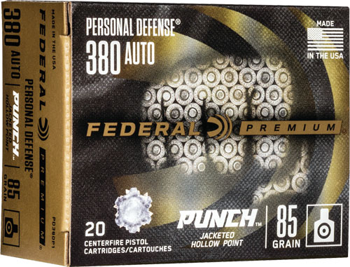 FEDERAL PUNCH 380ACP 85GR JHP 20RD 10BX/CS - for sale