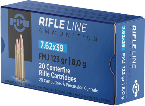 PPU METRIC RIFLE AMO 7.62X39 123GR FMJ 20RD (50 BOXES PER CASE) - for sale