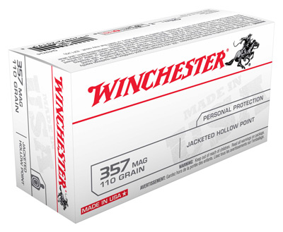 WINCHESTER USA 357 MAGNUM 110GR JHP 50RD 10BX/CS - for sale