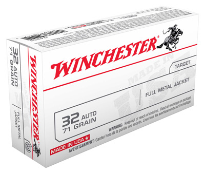 WINCHESTER USA 32 ACP 71GR FMJ-RN 50RD 10BX/CS - for sale