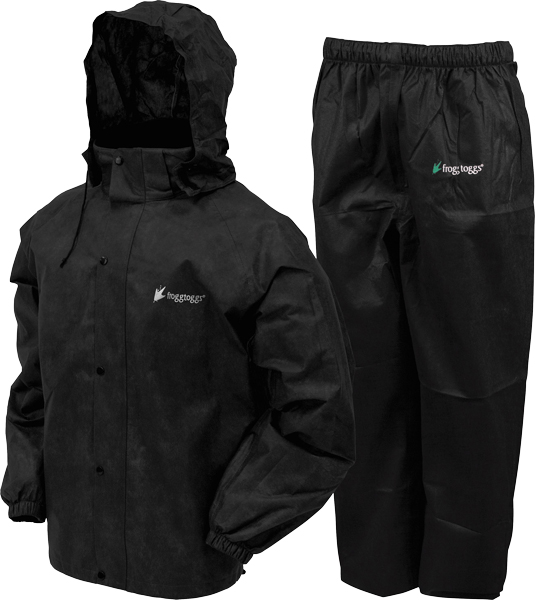 FROGG TOGGS RAIN & WIND SUIT ALL SPORTS LARGE BLK/BLK - for sale