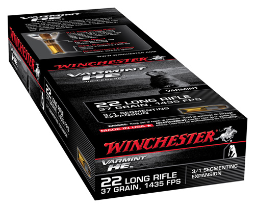 WINCHESTER VARMINT HE AMO 22LR 37GR 3/1 FRAG HP 50... - for sale