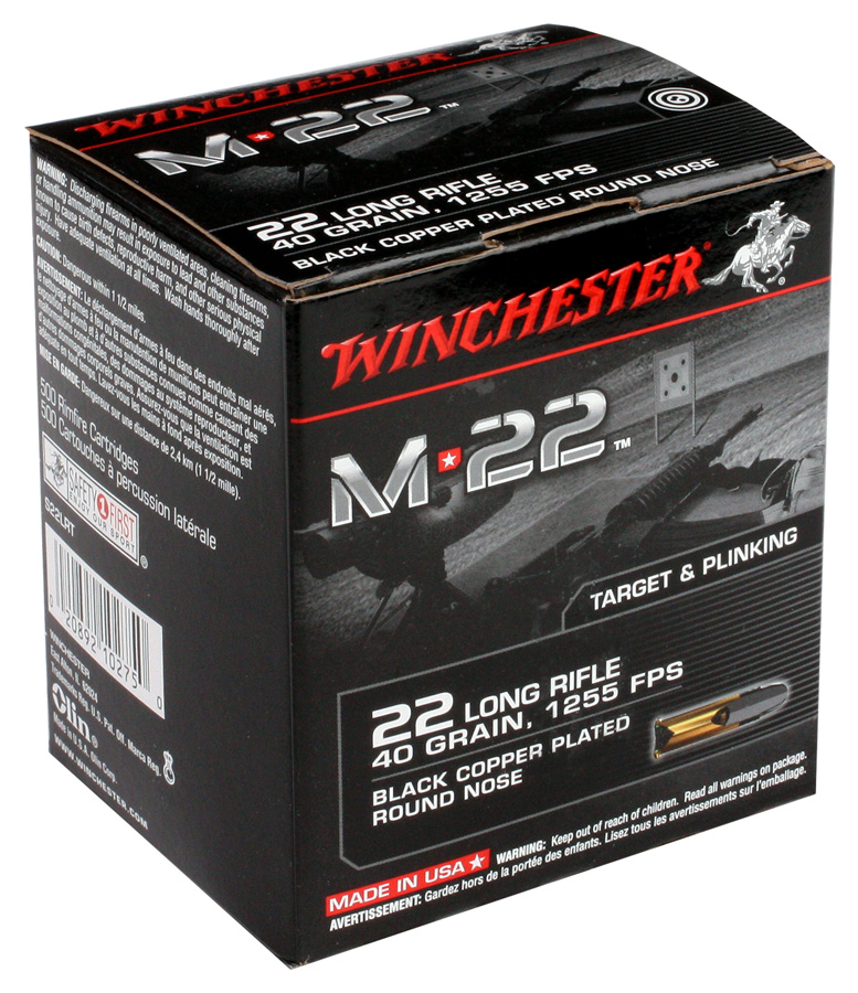 WINCHESTER M-22 22LR 1255FPS 40GR LEAD RN 1000RD 2BX/CS - for sale