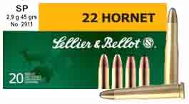 S&B 22 HORNET 45GR JSP 20RD 90BX/CS - for sale