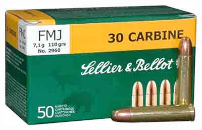 S&B .30 CARBINE 110GR FMJ 50RD 20BX/CS - for sale