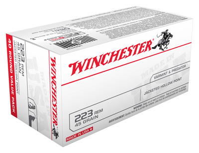 WINCHESTER USA 223 REMINGTON 45GR JHP 40RD 10BX/CS - for sale