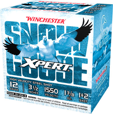 WINCHESTER EXPERT SNOW GOOSE STEEL 12GA 3.5 1 3/8OZ 1 & 2 25RD (10 BOX CASE) - for sale