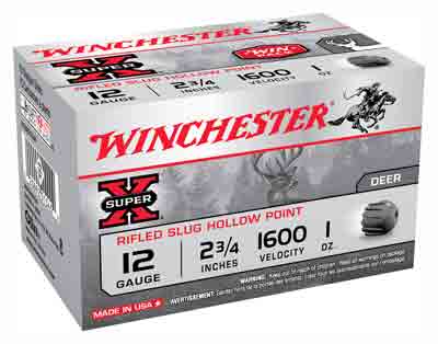 WINCHESTER SUPER-X SLUGS 12GA 2.75" 1600FPS 1OZ 15RD 10BX/CS - for sale