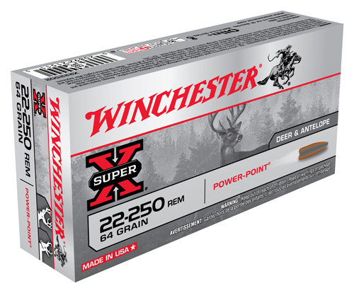 WINCHESTER SUPER-X 22-250 64GR POWER POINT 20RD 10BX/CS - for sale