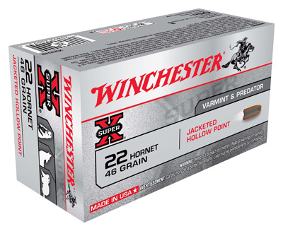 WINCHESTER SUPER-X 22 HORNET 46GR JHP 50RD 10BX/CS - for sale