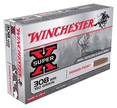 WINCHESTER SUPER X RIFLE AMO 308 WIN 150GR POWER POINT 20RD (10 BOX CASE) - for sale