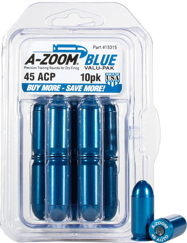 A-ZOOM METAL SNAP CAP BLUE .45ACP 10-PACK - for sale