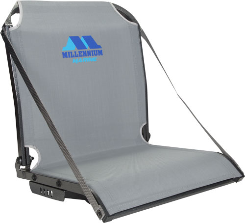 MILLENNIUM B100 BOAT SEAT W/ ARM REST STRAPS GRAY - for sale