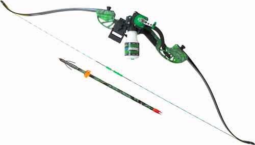 AMS BOWFISHING COMPLETE BOW KIT WATER MOC RECURVE GRN RH* - for sale