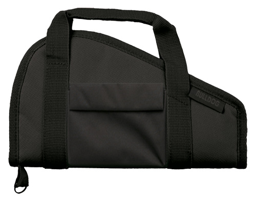 BULLDOG PISTOL CASE 12" BLACK ACCESSORY POCKET & CARRY STRAP - for sale