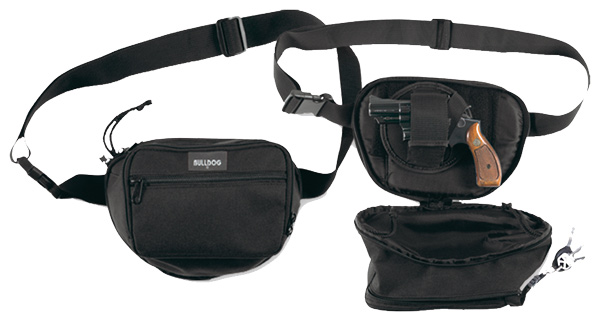 BULLDOG FANNY PACK HOLSTER FOR MED GUN BLK 10" W/ UNIV HOLSTR - for sale