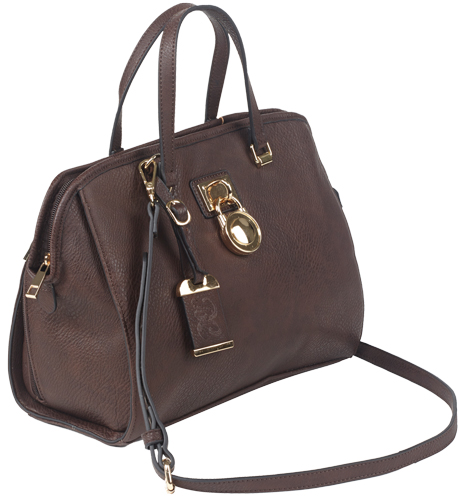 BULLDOG CONCEALED CARRY PURSE SATCHEL CHOCOLATE BROWN - for sale