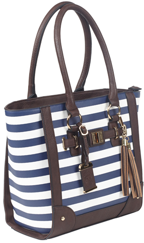 BULLDOG CONCEALED CARRY PURSE TOTE STYLE NAVY STRIPE - for sale