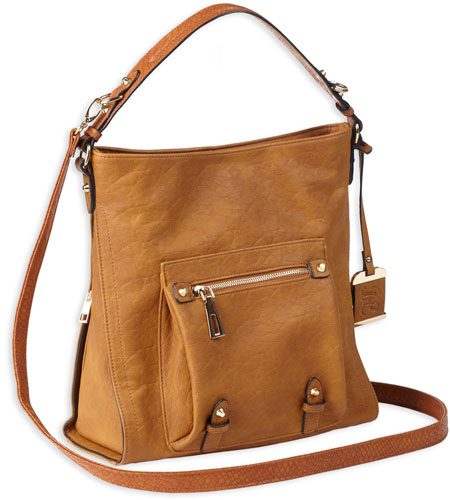 BULLDOG CONCEALED CARRY PURSE HOBO ANNA COGNAC - for sale