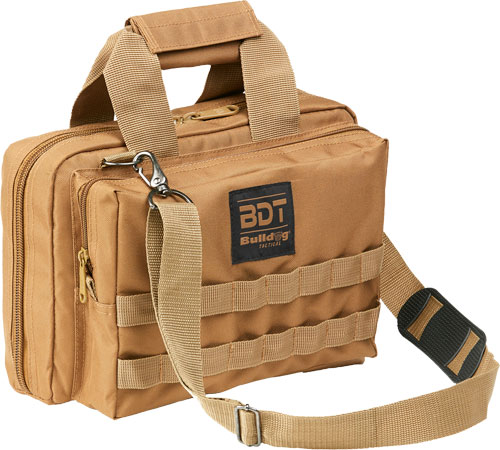 BULLDOG DELUXE 2 PISTOL RANGE BAG W/MOLLE TAN - for sale