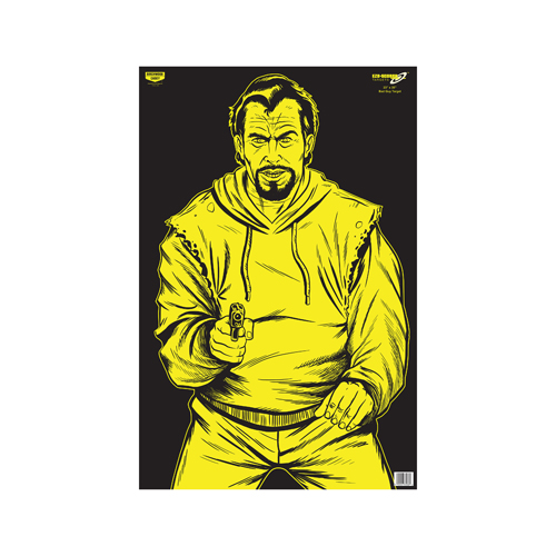 B/C TARGET EZE-SCORER 23x35 BC BAD GUY BLACK/YELLOW PAPER 5/PK ( 6 PER CASE ) - for sale