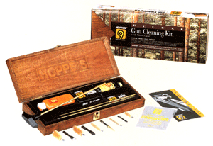 HOPPES DELUXE GUN CLEANING KIT W/WOOD STORAGE CASE - for sale
