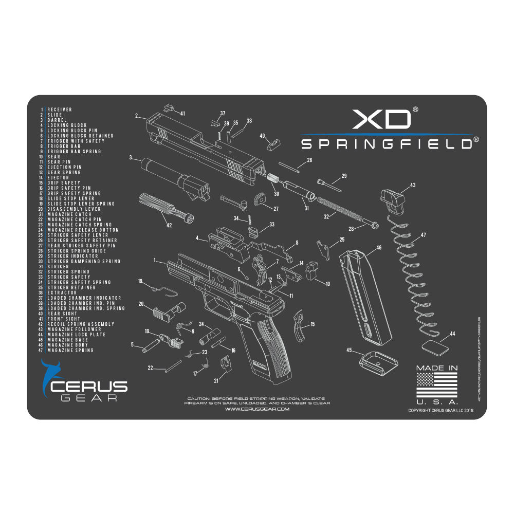 cerus gear - HMSPGXDSCHGRY - SPRINGFIELD XD SCHEMATIC GREY for sale
