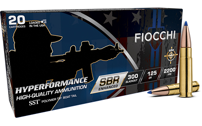 FIOCCHI HYPERFORMANCE SBR ENHANCED AMO 300 BLACKOUT 125GR SST 20RD BOX ( 10 BOXES PER CASE ) - for sale