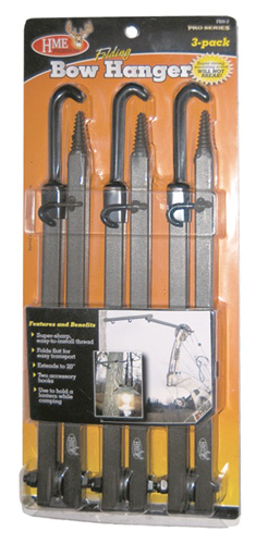 HME BOW HANGER 20" FOLDING W/ACCESSORY HOOKS 3PK - for sale