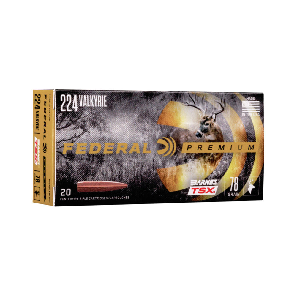 Federal - Premium - .224 Valkyrie - CENTERFIRE 224VALK 78GR BARNES TSX 20/BX for sale
