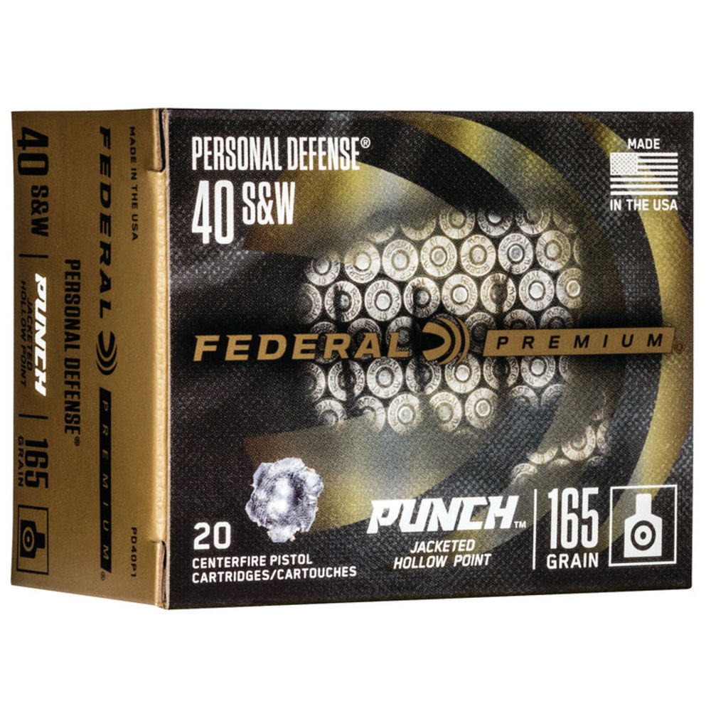 FEDERAL PUNCH 40SW 165GR JHP 20RD 10BX/CS - for sale